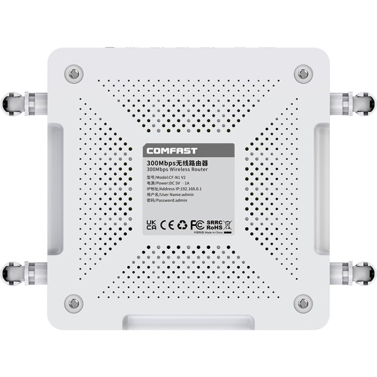 COMFAST CF-N1 V2  300Mbps WIFI4 Wireless Router With 1 Wan + 4 Lan RJ45 Ports,EU Plug - HoMEdemic™ 