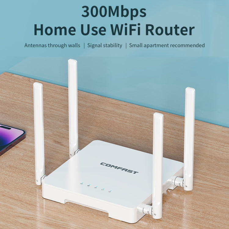COMFAST CF-N1 V2  300Mbps WIFI4 Wireless Router With 1 Wan + 4 Lan RJ45 Ports,EU Plug - HoMEdemic™ 
