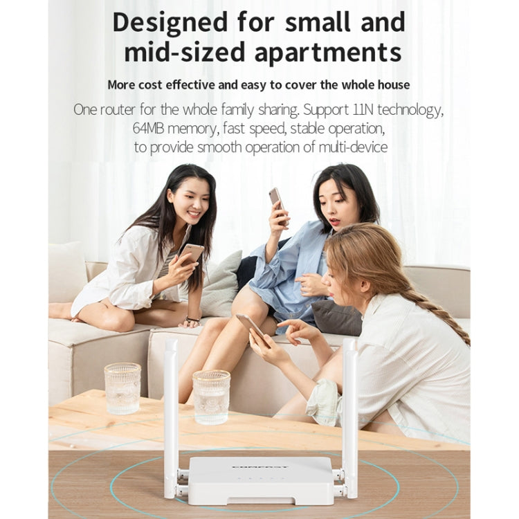 COMFAST CF-N1 V2  300Mbps WIFI4 Wireless Router With 1 Wan + 4 Lan RJ45 Ports,EU Plug - HoMEdemic™ 