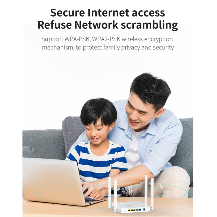 COMFAST CF-N1 V2  300Mbps WIFI4 Wireless Router With 1 Wan + 4 Lan RJ45 Ports,EU Plug - HoMEdemic™ 