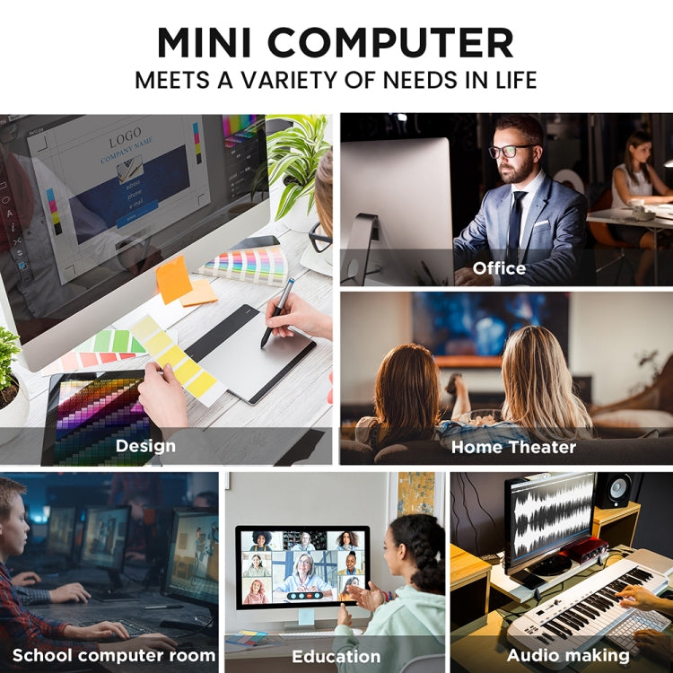 N100/DDR5 12th AlderLake-N100 Dual 4K60Hz Office And Home Mini PC, Spec: 12G+0 /EU Plug - HoMEdemic™ 