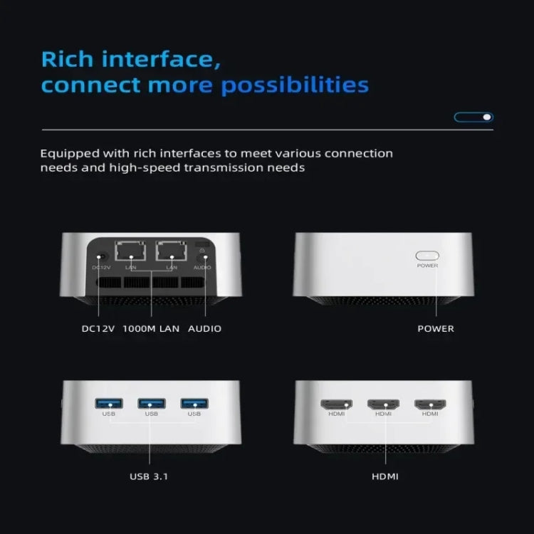 T8Plus Alder Lake-N100 4K Dual Band WIFI Bluetooth Office Game Portable Mini PC, Spec: 8G 512G US Plug - HoMEdemic™ 
