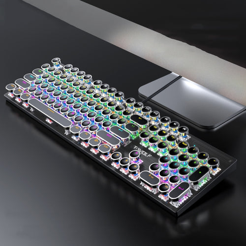 T-WOLF T75 104 Keys Adjustable RGB Light Computer Game Wired Mechanical Keyboard(Black) - HoMEdemic™ 