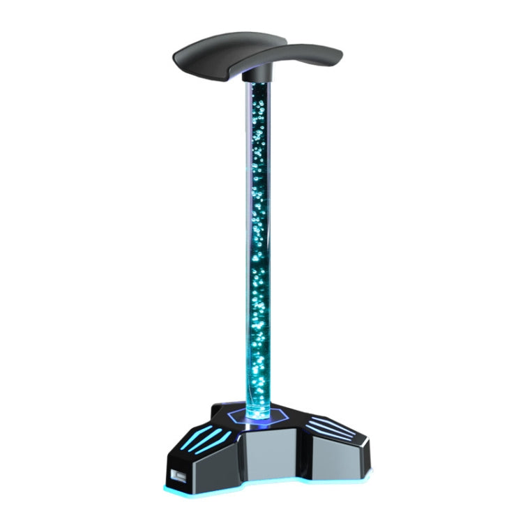 RGB Lighted Headphone Stand With Ambient Light USB Expansion Port Headphone Display Bracket, Style: Without 3.5mm Port - HoMEdemic™ 