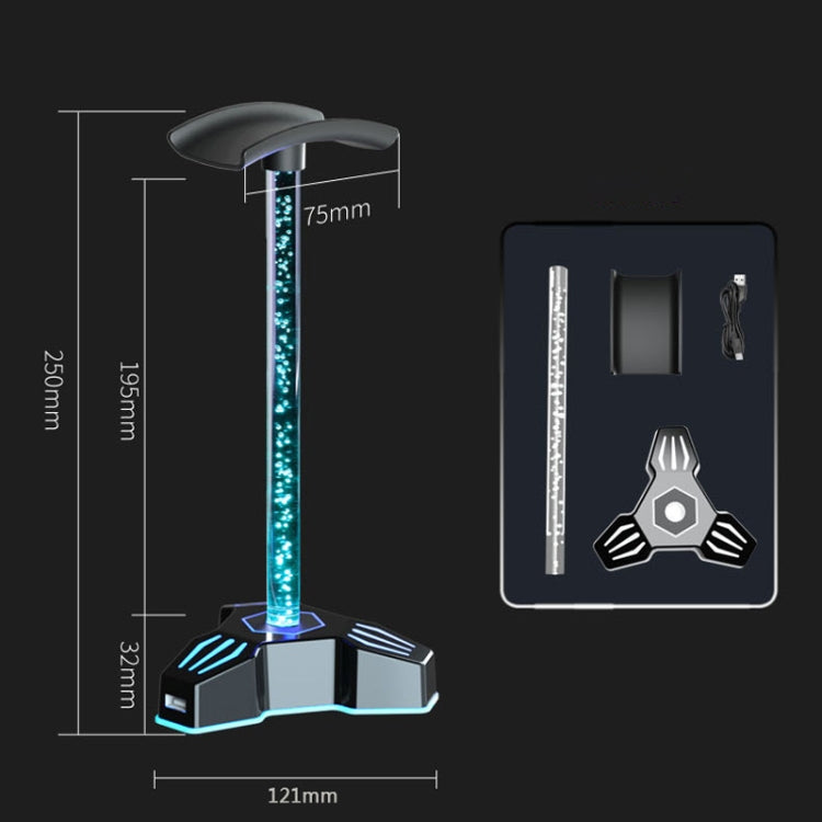 RGB Lighted Headphone Stand With Ambient Light USB Expansion Port Headphone Display Bracket, Style: Without 3.5mm Port - HoMEdemic™ 
