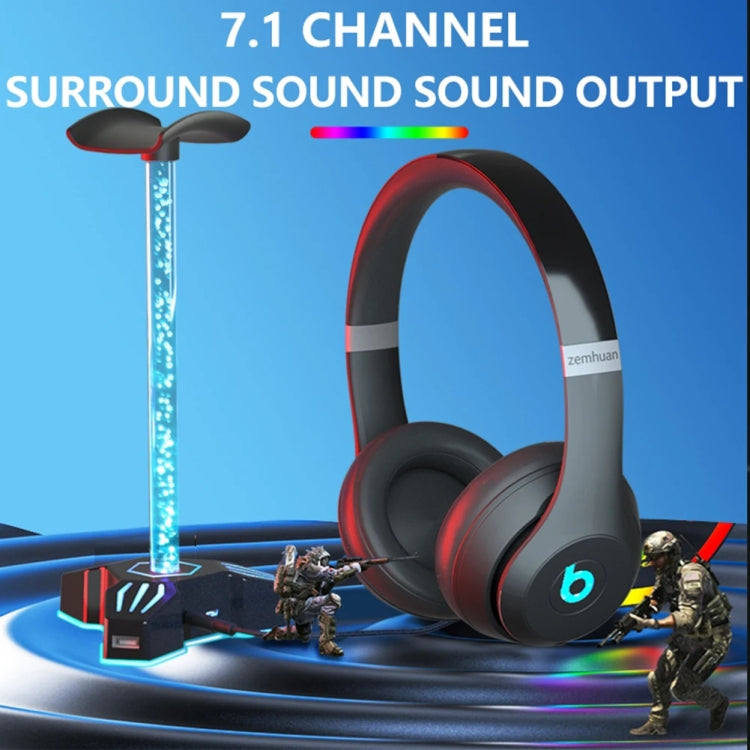 RGB Lighted Headphone Stand With Ambient Light USB Expansion Port Headphone Display Bracket, Style: Without 3.5mm Port - HoMEdemic™ 