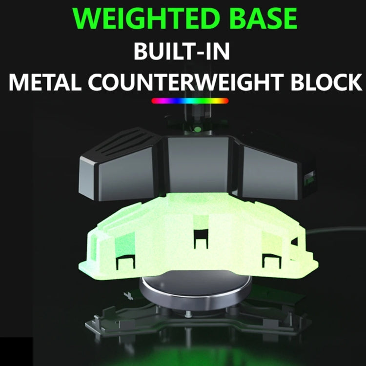 RGB Lighted Headphone Stand With Ambient Light USB Expansion Port Headphone Display Bracket, Style: Without 3.5mm Port - HoMEdemic™ 