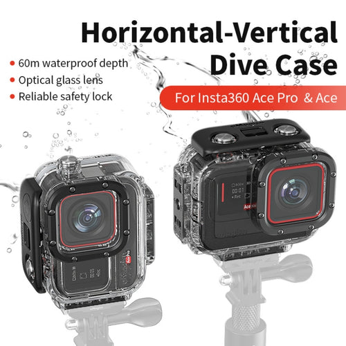 For Insta360 Ace aMagisn Horizontal and Vertical Shooting Dive Shell 60m Waterproof Shell Accessories - HoMEdemic™ 