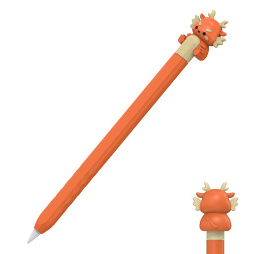 For Apple Pencil 2 AhaStyle Cartoon Dragon Pen Case Capacitive Stylus Silicone Cover(Orange) - HoMEdemic™ 