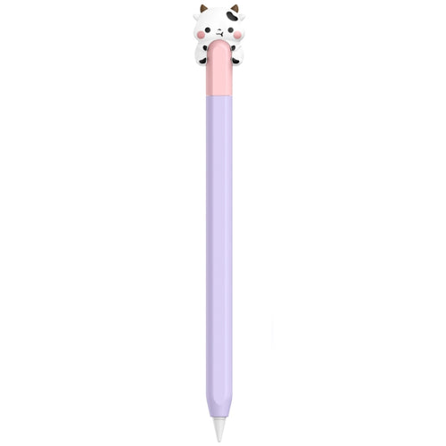 For Apple Pencil (USB-C) AhaStyle PT129-3 Stylus Cover Silicone Cartoon Protective Case, Style: Purple Cow - HoMEdemic™ 