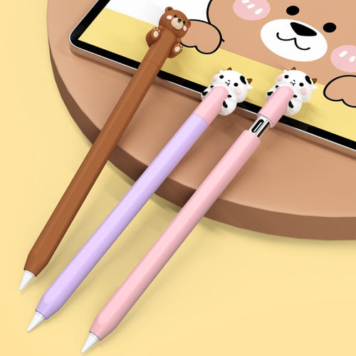 For Apple Pencil (USB-C) AhaStyle PT129-3 Stylus Cover Silicone Cartoon Protective Case, Style: White Cow - HoMEdemic™ 