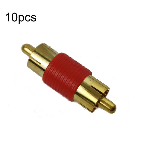 10pcs Gold-plated RCA Lotus Male to-Male  AV Audio Adapter(Red) - HoMEdemic™ 