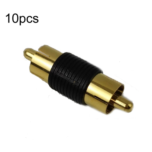 10pcs Gold-plated RCA Lotus Male to-Male  AV Audio Adapter(Black) - HoMEdemic™ 