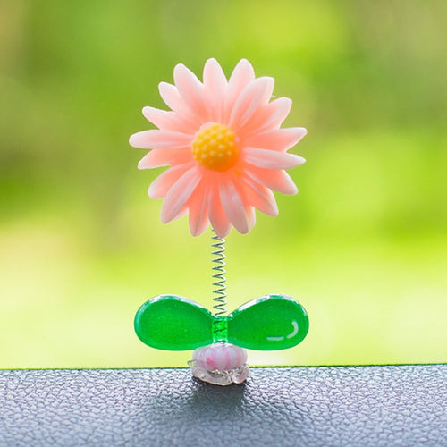 Cute Small Daisy Car Ornament Car Dashboard Shaking Decoration(Pink) - HoMEdemic™ 