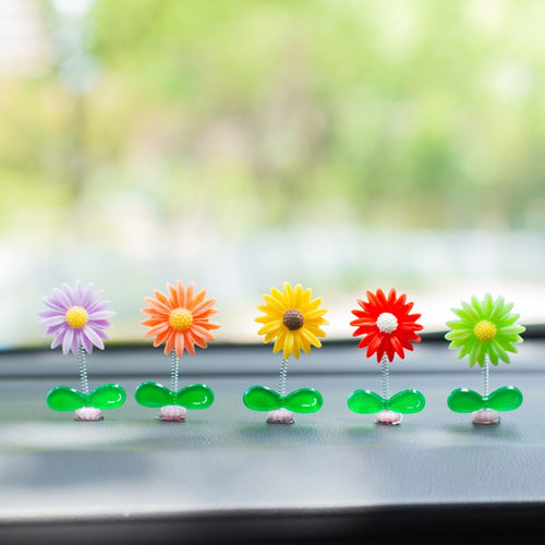 Cute Small Daisy Car Ornament Car Dashboard Shaking Decoration(Pink) - HoMEdemic™ 