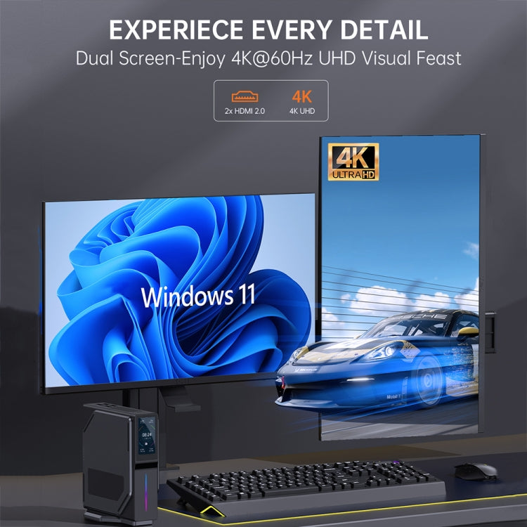 S1 Intel Alder Lake N150 WIFI 6+BT4.2 Office Home Mini PC Win11 DDR4 3200MHz, Spec: 16G+1TB UK Plug - HoMEdemic™ 