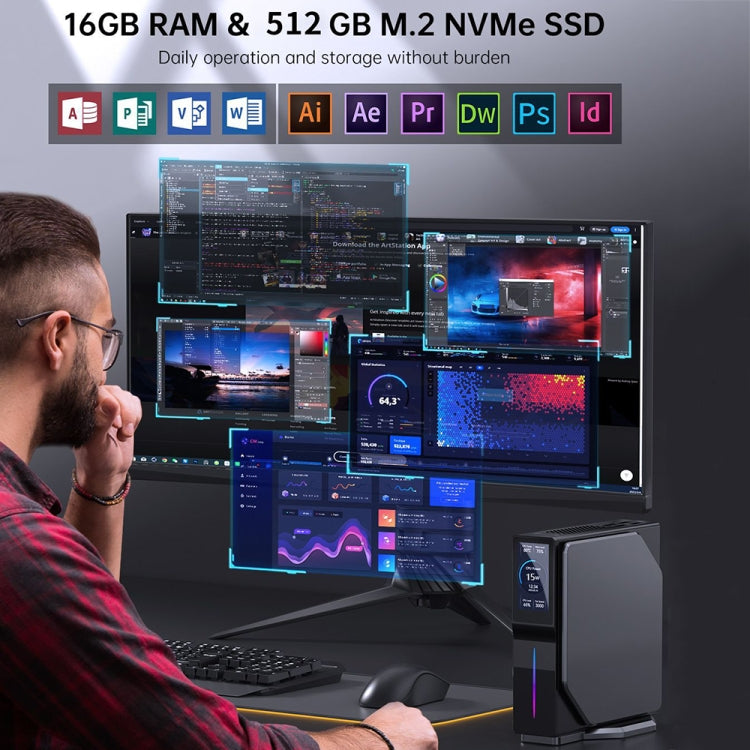 S1 Intel Alder Lake N150 WIFI 6+BT4.2 Office Home Mini PC Win11 DDR4 3200MHz, Spec: 16G+512G UK Plug - HoMEdemic™ 