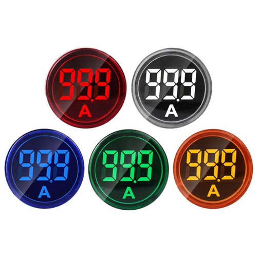 SINOTIMER ST16A Round 22mm LED Digital Signal Light 220V AC Ammeter 0-100A AC Current Indicator Light(01 Red) - HoMEdemic™ 