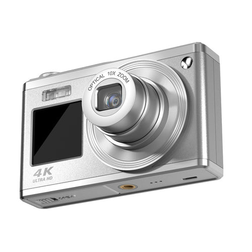 4K HD Optical Zoom Digital Camera 60MP Dual Screen Selfie Camera, No Memory(Silver) - HoMEdemic™ 