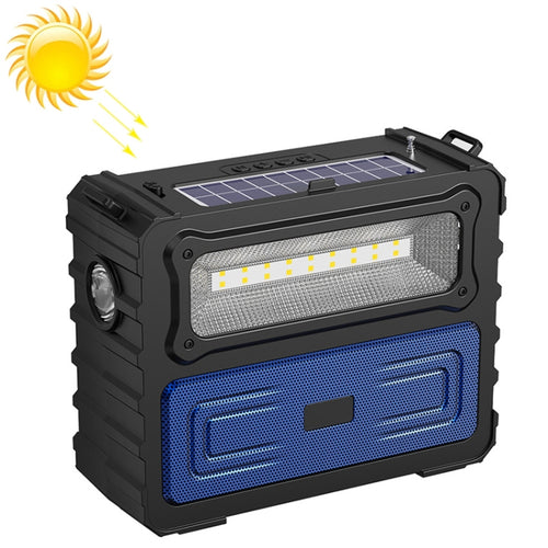 DV-690 Dual LED Light Solar Wireless Bluetooth Speaker Outdoor Camping FM Radio(Blue) - HoMEdemic™ 