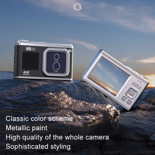 4K HD Optical Dual Lens Digital Camera 50MP Dual Screen Selfie Camera, No Memory(White) - HoMEdemic™ 