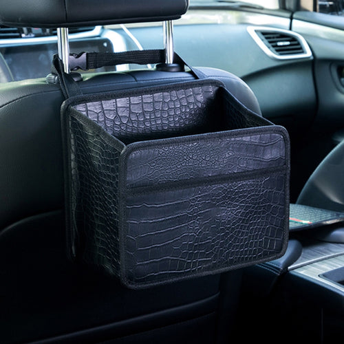 Car Hanging Garbage Bag Multifunctional Folding Storage Box, Model: H612 Crocodile Pattern - HoMEdemic™ 