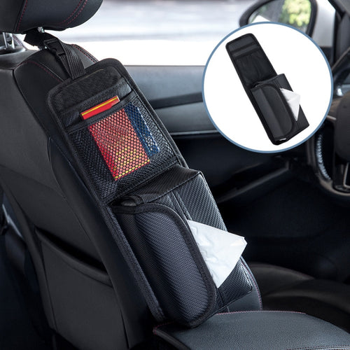 Car Seat Side Storage Hanging Bag Tissue Box, Model: H321 Carbon Fiber Pattern - HoMEdemic™ 