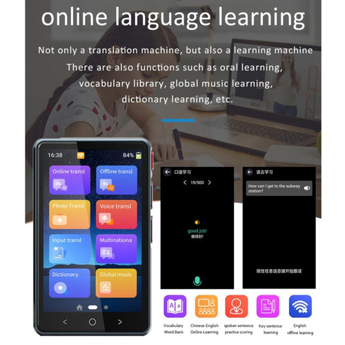 Hishell P40 Smart Translator 135 Languages Voice Intelligent Online Translation Machine Offline Multilanguage Speech Translate(Black) - HoMEdemic™ 