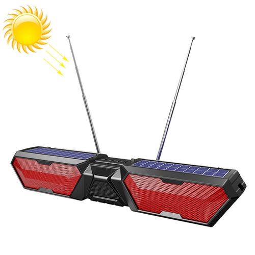 DV-880 Dual Solar Wireless Bluetooth Speaker Outdoor Long Radio(Red) - HoMEdemic™ 