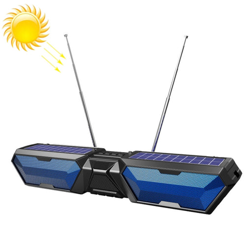 DV-880 Dual Solar Wireless Bluetooth Speaker Outdoor Long Radio(Blue) - HoMEdemic™ 