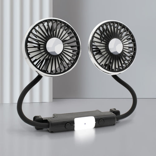 Car Double-head Hose Seat Fan with Light(Black) - HoMEdemic™ 