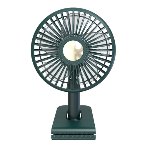 Car Clip-On Rechargeable Electric Oscillating Head Fan With Light(Dark Green) - HoMEdemic™ 