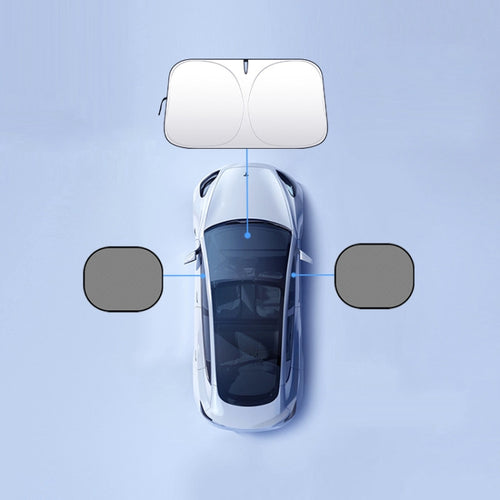 Car Front Windshield Heat Insulation Sun Protection Visor, Specification: Large Front Baffle + 2 Side Baffles - HoMEdemic™ 