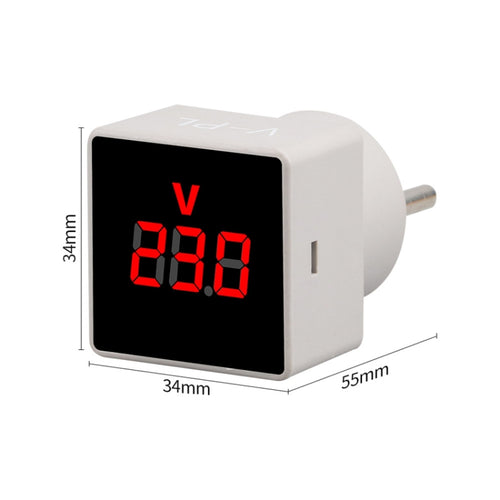 SINOTIMER V-PL Square Insert Type Household Digital AC Voltmeter EU Plug - HoMEdemic™ 