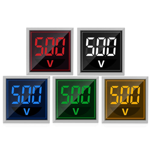 SINOTIMER ST17V AC Voltage Signal Indicator 22mm Square LED Digital Display Voltage Head AC 60-500V(01 Red) - HoMEdemic™ 