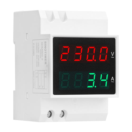 SINOTIMER SDM003-F 4 Digits Display DIN-Rail Single Phase AC Dual Display Voltage And Current Meter - HoMEdemic™ 