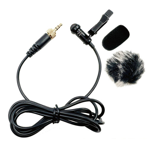 3.5mm Straight Internal Thread Plug Wireless Transmitting Lavalier Microphone, Length: 1.5m(Sponge Cover+Rabbit Fur Windproof Cover) - HoMEdemic™ 