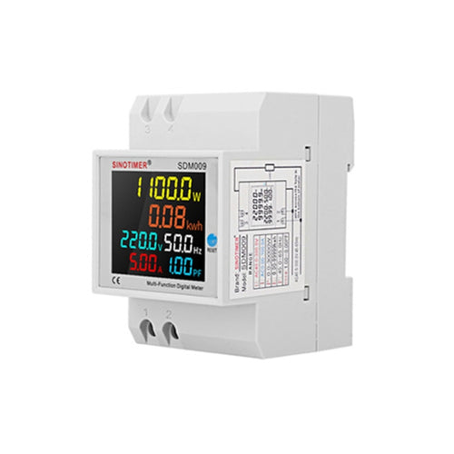 SINOTIMER SDM009 Din Rail Single-Phase Voltage Current Frequency Power Factor Electricity Multifunctional Meter, Model: AC40-300V Built-In - HoMEdemic™ 