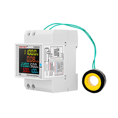 SINOTIMER SDM009 Din Rail Single-Phase Voltage Current Frequency Power Factor Electricity Multifunctional Meter, Model: AC40-300V External - HoMEdemic™ 