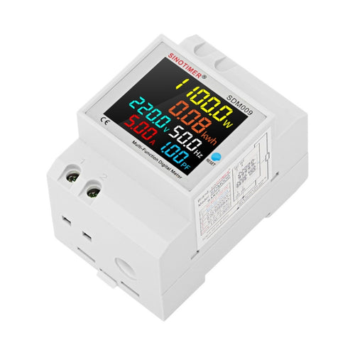 SINOTIMER SDM009 Din Rail Single-Phase Voltage Current Frequency Power Factor Electricity Multifunctional Meter, Model: AC250-450V Built-In - HoMEdemic™ 