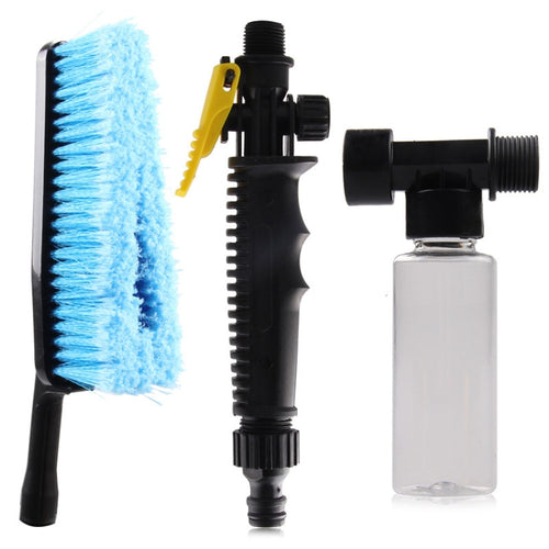 Car Wash Brush Head Soft Bristle Long Handle Brush Spray Foam Bottle Set(3 In 1) - HoMEdemic™ 