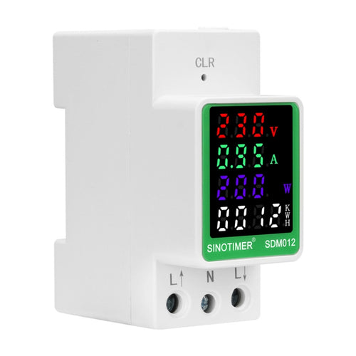 SINOTIMER DIN Rail AC Digital Display Current Voltage Power Electricity Multi-Function Tester, Model: SDM012-2 - HoMEdemic™ 