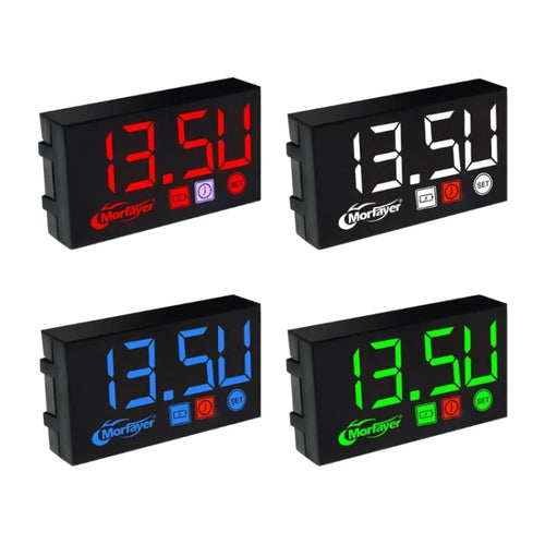 Compact LED Digital Display Time Voltmeter, Specification: 2 in 1 Temperature Blue - HoMEdemic™ 