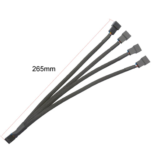 0.27m Computer PWM Temperature Control Cooling Fan Extension Cable Chassis HUB Connector(1 In 4) - HoMEdemic™ 