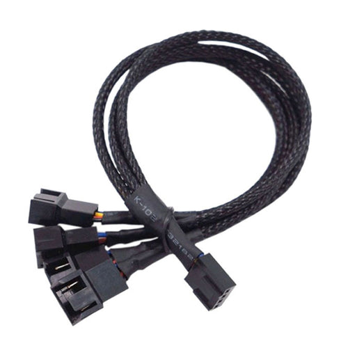 0.27m Computer PWM Temperature Control Cooling Fan Extension Cable Chassis HUB Connector(1 In 4) - HoMEdemic™ 