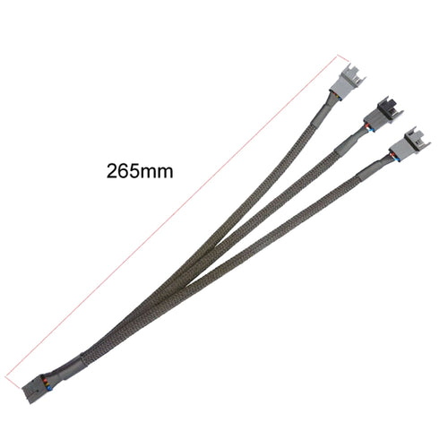 0.27m Computer PWM Temperature Control Cooling Fan Extension Cable Chassis HUB Connector(1 In 3) - HoMEdemic™ 