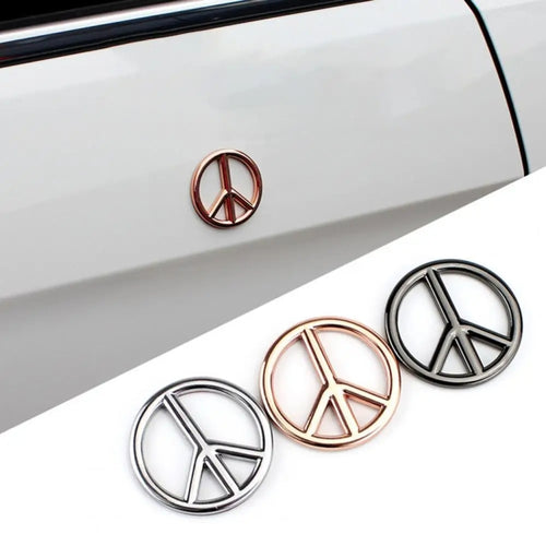 Car Anti-War Peace Sign Three-Dimensional Metal Stickers, Color: Titanium Black - HoMEdemic™ 