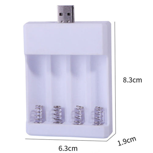 Fast USB 4 Slot Battery Charger AA/AAA Rechargeable Battery Universal Four Slot Charging Box, Model: With Cable - HoMEdemic™ 