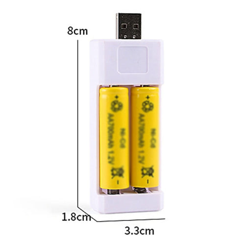 Directly Inserted 2 Slots USB AA / AAA Rechargeable Battery Charger - HoMEdemic™ 