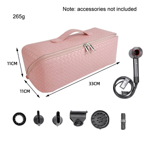 For Dyson Hair Dryer Curling Wand Portable Storage Bag, Color: Pink PU Waterproof Fabric - HoMEdemic™ 